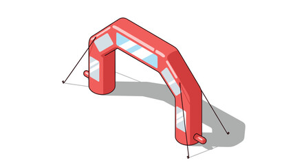 Isometric inflatable arch for outdoor events and races