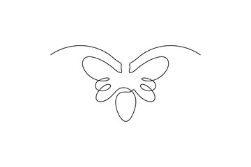 Minimalist bee continuous one line art drawing simple abstract flying insect design