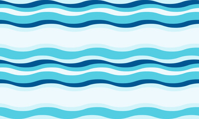 Fototapeta premium Serene blue wave pattern. Perfect for summer designs, textile prints, website backgrounds, or childrens illustrations. Evokes feelings of calmness, ocean breezes, and tranquil waters.