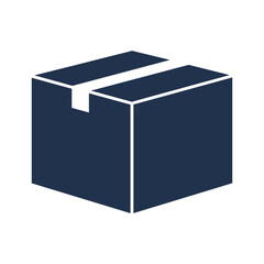 Dark blue gift box with ribbon