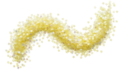 Isolated festive golden yellow star shaped confetti, celebration design element, holiday decor