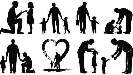 Heartwarming father child moments in silhouette