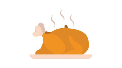 Roasted turkey on a plate, steaming hot and ready to eat