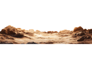 Wide desert landscape panorama with rocky terrain and sandy ground. Perfect for background use, travel designs, adventure themes, and nature compositions.