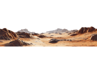 Wide desert landscape panorama with rocky terrain and sandy ground. Perfect for background use, travel designs, adventure themes, and nature compositions.