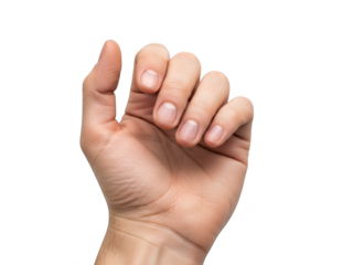 Hand gesture isolated on transparent background