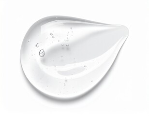 Smooth white swirl of clear cosmetic gel or cream, abstract texture background