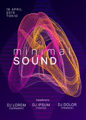 Edm Poster. Violet Discotheque Flyer. Techno Design. Psychedelic Radio Illustration. Night Club Festival Template. Pink Dance Background. Electro Cover. Blue Edm Poster