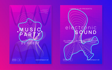 Discotheque Design. Dance Festival Element. Psychedelic Radio Illustration. Concert Vector. Night Club Banner. Green Edm Magazine. Violet Sound Flyer. Pink Discotheque Design