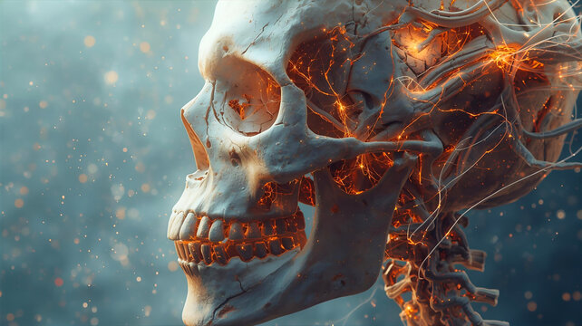 頭蓋骨と神経のイメージグラフィック
