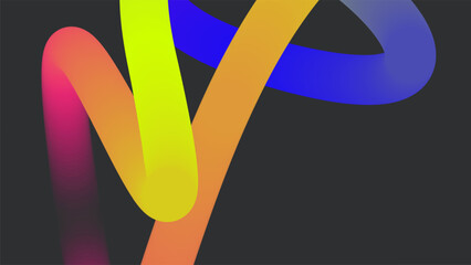 3d Gradient Shape. Beautiful Abstract Liquid Fluid Background. Color Design For Creative Bg. Wavy Line Illustration With Futuristic Ribbon Concept. Rainbow 3d Gradient Shape.