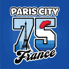  Paris City 75 France with Eiffel Tower