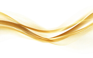 Obraz premium Golden Flowing Waves Soft Lines isolated on a transparent background