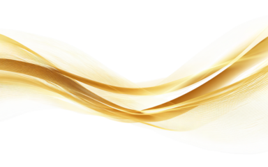 Golden Flowing Waves Soft Lines isolated on a transparent background