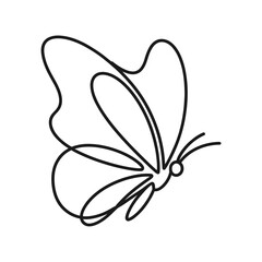 Line Art Butterfly Illustration Vector , Transparent Background