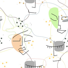 seamless pattern with Face Line