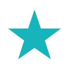 Obraz premium Turquoise star icon on white background