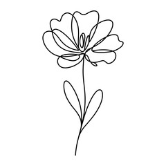 Abstract Flower Line Art Vector Illustration