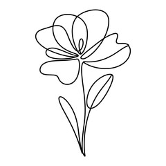 Abstract Flower Line Art Vector Illustration