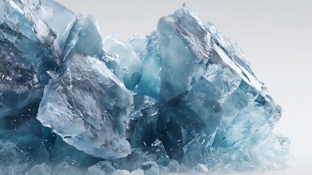 Cracked Glacier Ice with Sharp Edges