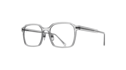 Clear Square Glasses on Isolated Background