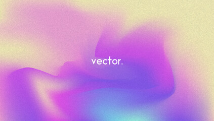 Noise Gradient Background. Abstract Grainy Bg In Pink, Purple And Blue Colors. Iridescent Hologram. Pearlescent Holographic Texture With Rainbow Foil. Aesthetic Paint Wave With Plastic Flow