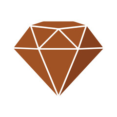 Brown diamond icon on white background