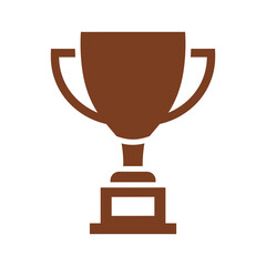 Brown trophy icon on white background