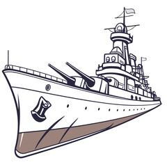 Battleship with visible lifeboats and deck warship ©  AMINA 1122