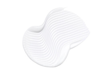 creamy smear of white cosmetic texture on a white background skin care concept
