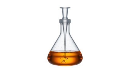 Erlenmeyer Flask with amber liquid