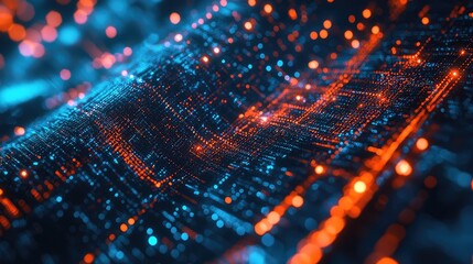 Abstract network grid visualizing digital data transfer and information flow, representing advanced computing, artificial intelligence, and global connection concepts