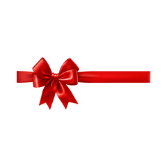 Red ribbon with bow