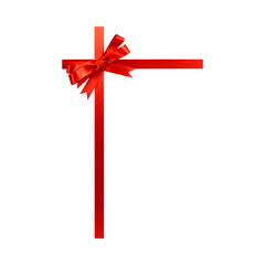 Red ribbon with bow