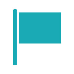 Simple teal flag icon on white background