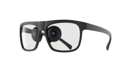 Glasses with cameras isolated