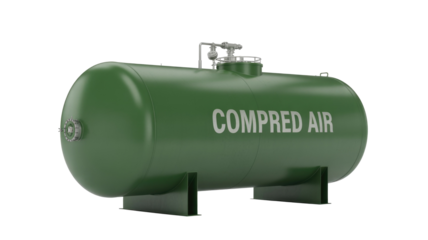 Green Compressed Air Tank on Black