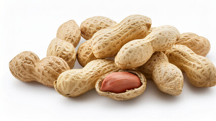 peanuts on white background