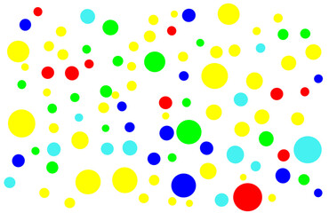 Scattered Multi-Colored Circles and Dots Pattern