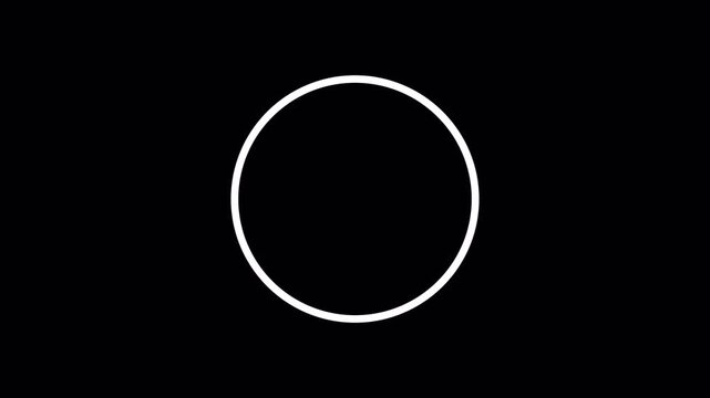 Minimalist 20 second countdown neon circle on black background, abstract technology loop