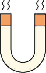 Magnet icon representing magnetic properties used in chemical and laboratory processes. Flat pastel vector icon for science and education.