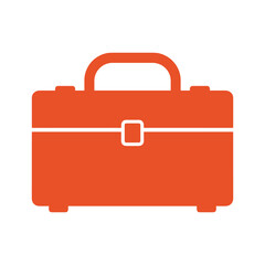 Orange briefcase icon