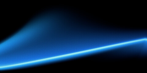 Fototapeta premium Grainy wide soft blue blur gradient background on dark