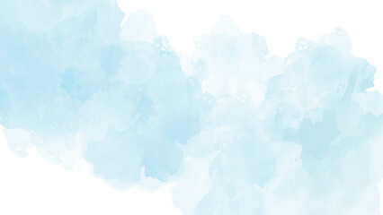 Sky pattern with snow. Light blue watercolour paper texture background. Abstract template for flyers, cards, poster, cover or design interior.