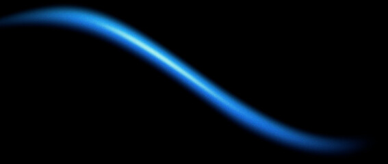Obraz premium Grainy minimal glowing blue blur gradient line on black background