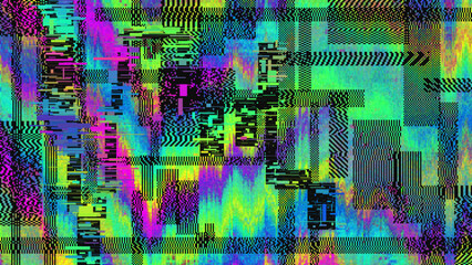 Colorful Glitch Noise Texture. Abstract Digital Distortion Background