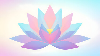 Pastel Colored Lotus Flower Illustration Design.
