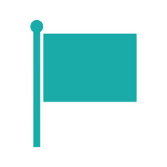 Simple teal flag icon on white background