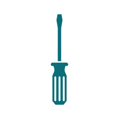 Flat screwdriver icon in teal color