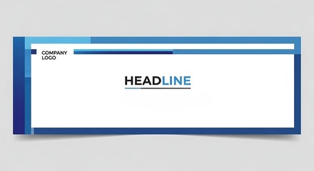Fototapeta premium Modern blue and white corporate newsletter or brochure header template